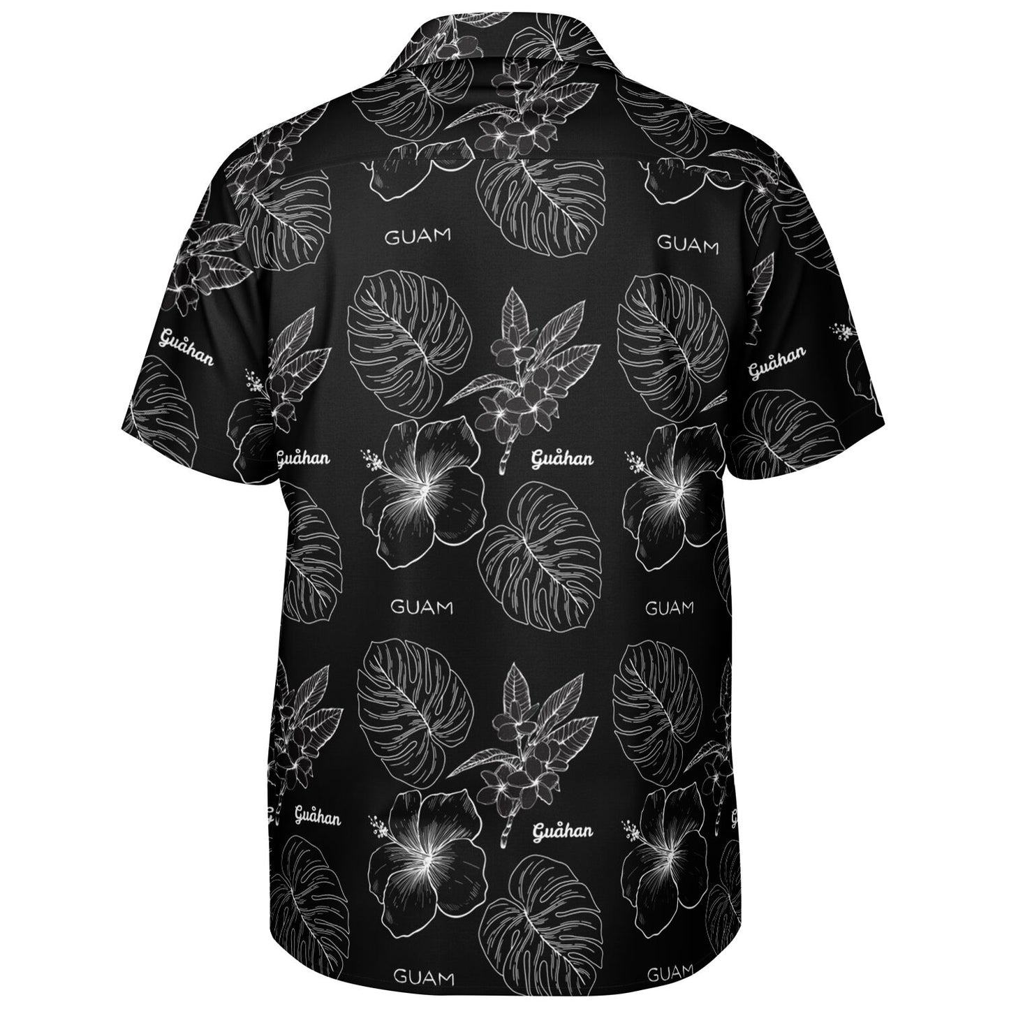 Spread Collar Short Sleeve Button-Down Shirt - AOP